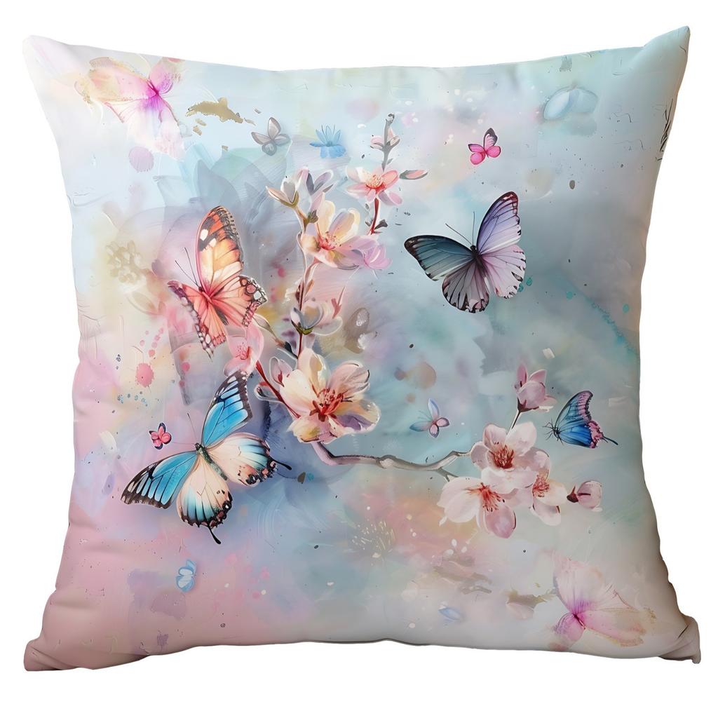 New Creative Butterfly Pillowcase Spring and Summer Dreamy Pillowcase Home Bedside Sofa Backrest Cover