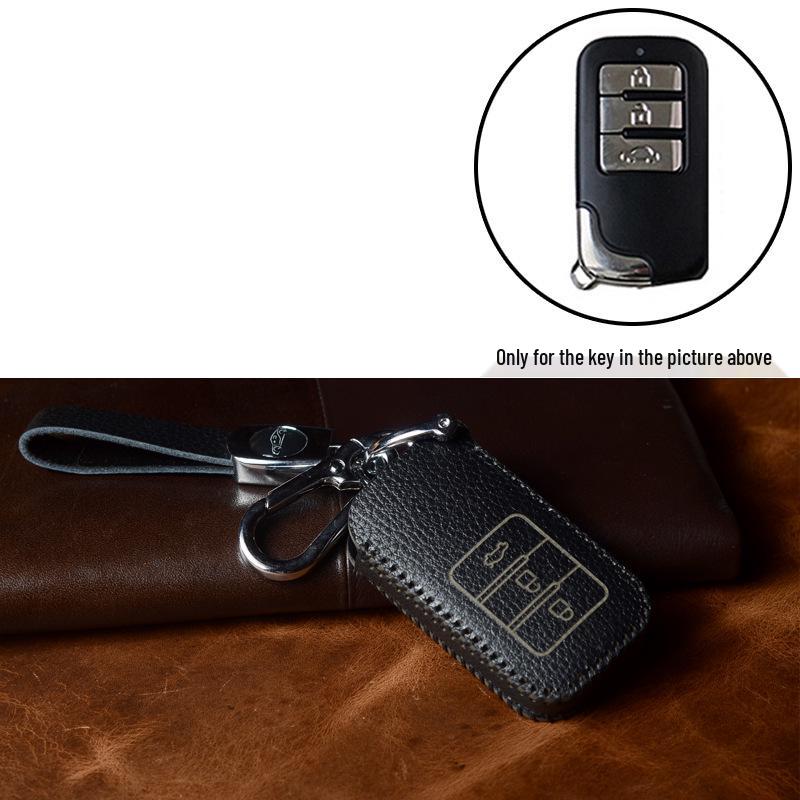 Compatible Cowhide Smart Key Fob Cover for Aoweixiongbing One-Key Start