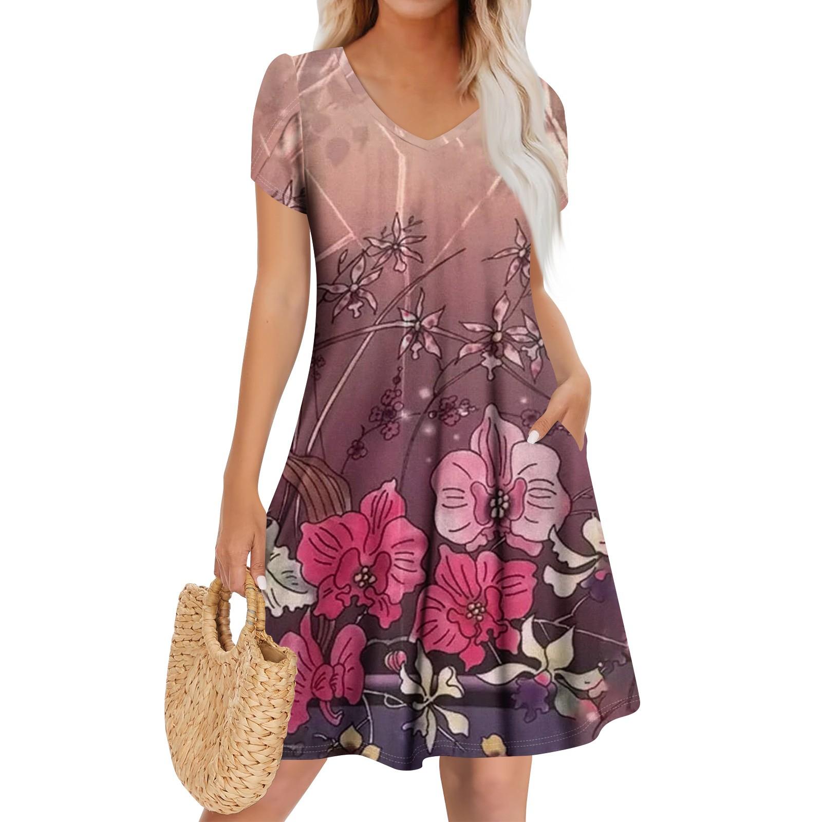 

Женское повседневное модное платье с V-образным вырезом и коротким рукавом, стильное свадебное платье для гостей XXL