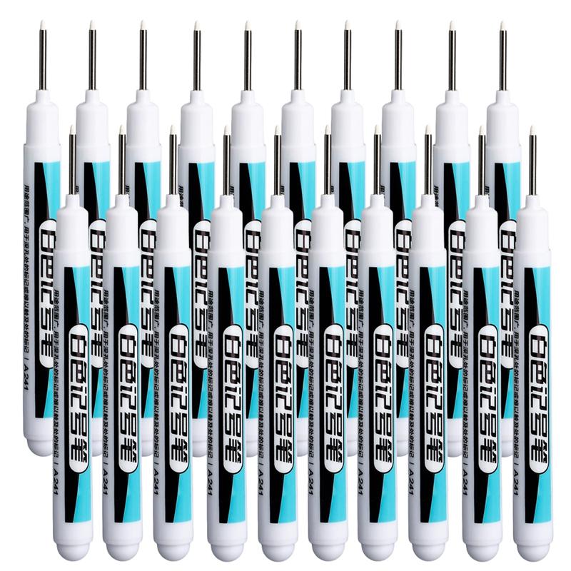 1-20Pcs White Permanent Marker Pens 0.7/1.0/2.5MM Markers Paint Pen For Plastic Leather Glass Stone Metal Art Painting Supplies