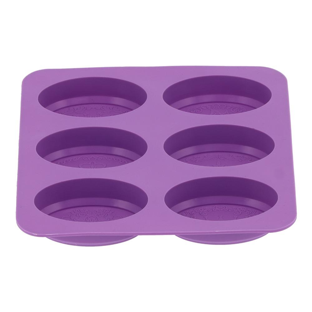 Flexible Silicone Silicone Soap Mold 6-Cavity Design Soap Mold Shell Cake Mold Set DIY Baking