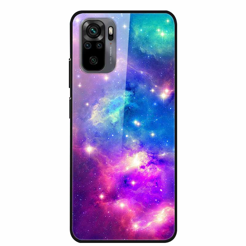 Edzett Üveg tok Redmi Note 10 Pro-hoz Fedél Kemény tok Xiaomi Redmi Note10 5G Telefon Tokhoz Note10 Pro Fundas TPU Lökhárító