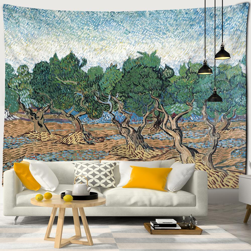 Watercolor Painting Tapestry Wall Hanging Art Bedroom Living Room Wall Decor Background Fabric Aesthetics Home Decor Tapestry