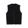 V-Neck Striped Knit Wool Sweater Vest for Middle-Aged and Elderly Women - Winter Style