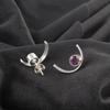 Amethyst Gemstone 925 Silver Ethnic Stud Engagement Gift Butterfly New Earrings EE-145-9