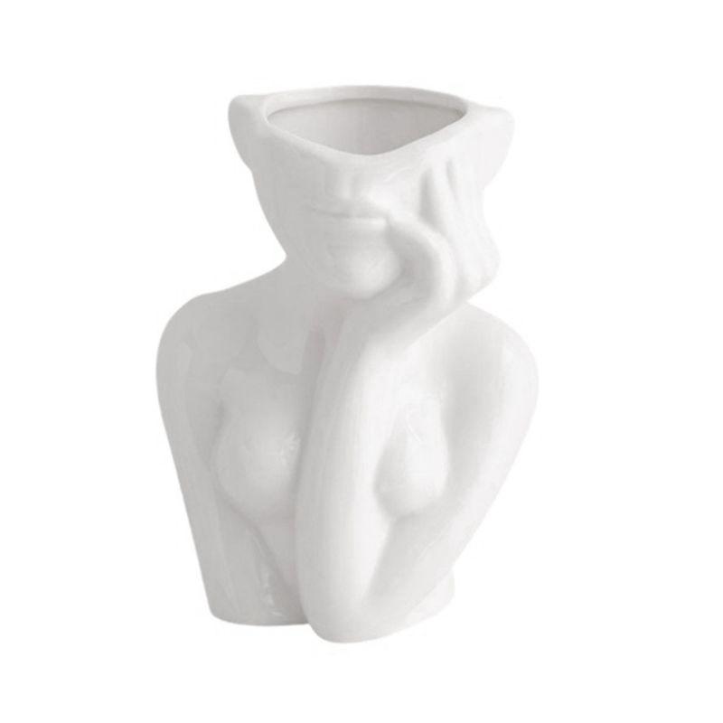 ABWR-Скандинавский Стиль Ваза для Цветов Женское Тело Половина Лица Цветочный Горшок Ваза Художественные Поделки Спальня Гостиная Настольное Украшение