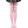 Farbig gestreifte Strümpfe Japanische Overknee-Socken Mode Damen Warmhalten Socken Sexy Schlank Lange Socken Schwarz Weiß gestreifte Strumpfwaren