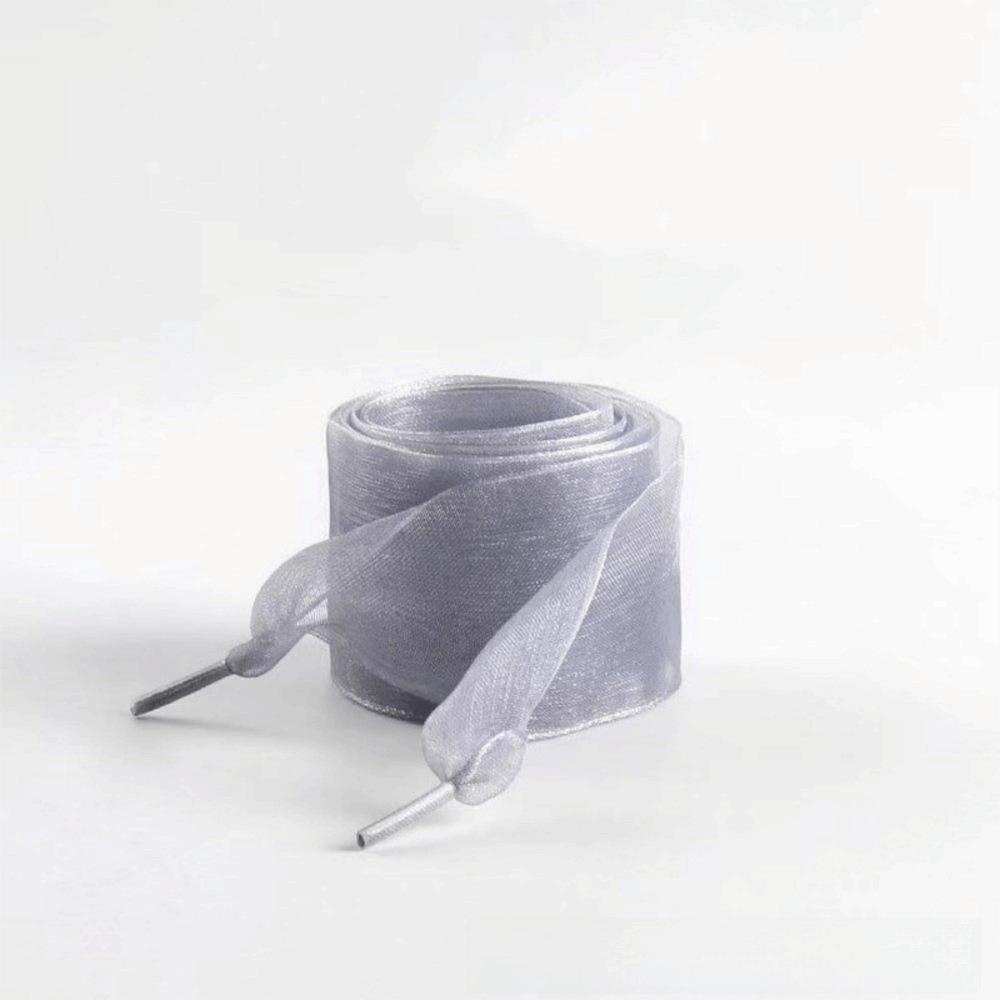 

Elegant 120cm Silk Shoe Laces Yarn Shoes Accessories Tulle Webbing Shoelace Chiffon Yarn Shoelaces Sneakers сірий