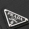 Prada Triangle metal triangle logo zipper leather wallet men's black