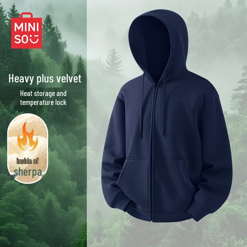 MINISO Men's Fleece Lined Hooded Sweatshirt