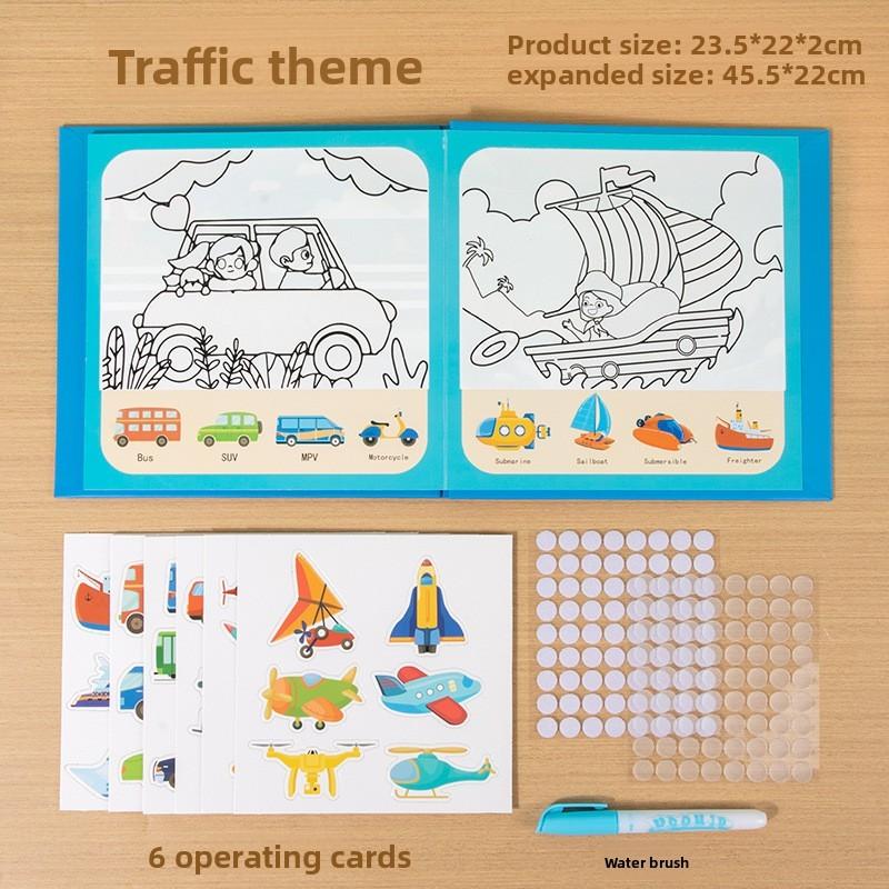 Animals Kids Water Drawing Book Toy With Water Pen For Quiet Creative Play