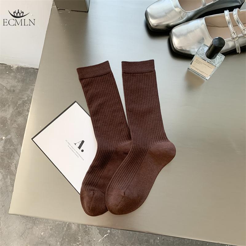 

Женские осенние и зимние носки из ангоры красного цвета, женские однотонные носки без косточек из хлопка средней длины one size коричневый