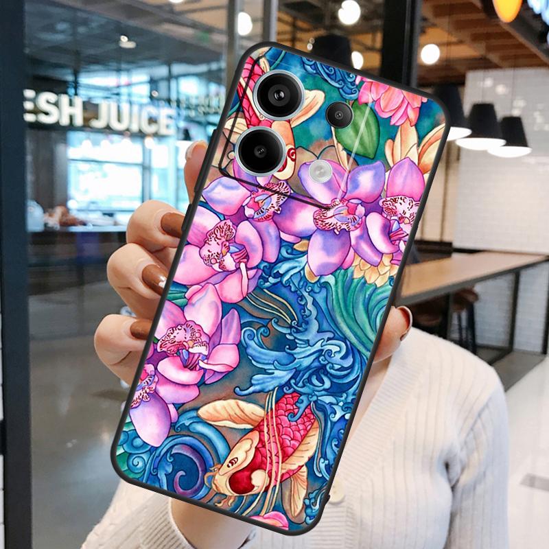 Orchid Flowers Colorful Case For Xiaomi Redmi Note 14 Pro 10 11 12 13 15 Pro Plus Redmi 15C 14C 10C 12C 13C 15 Cover