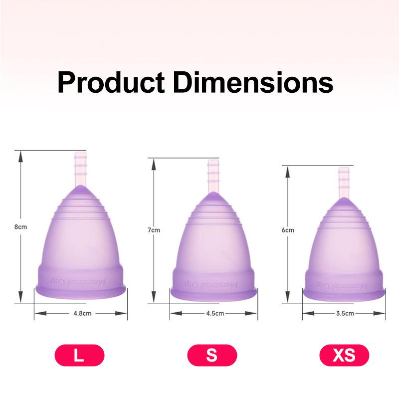 Medical Silicone Menstrual Cup – Leak-Free, Reusable Period Cup for Women, Up to 12 Hours Protection, Soft & Comfortable XS/S/L 4 Colors