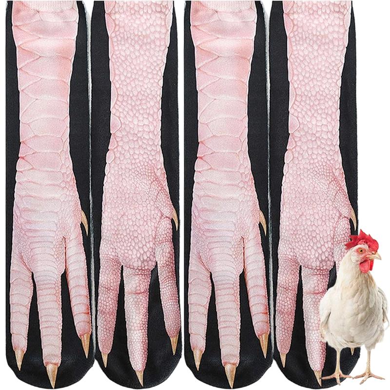 Unisex Adult 3D Print Animal Paw Socks Creative Funny Cat Dog Dinosaur Tiger Paw Socks Novelty Mid Tube Sockings Christmas Gifts