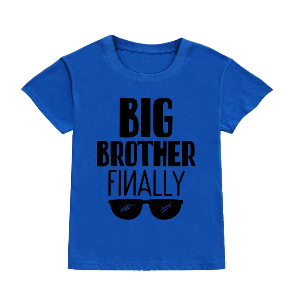 Ledig Lös Barn Topp Stora Brodern Mönstertryck Barn T-shirts Sommar Kortärmad Rundhals T-shirt Toppar Bästa Gåvor Till Barn