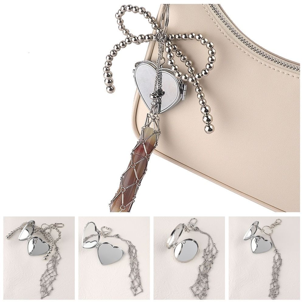 Stainless Steel Lip Balm Bag Key Chain Silver Color Lip Balm Keychain