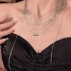 Women's 2025 Light Luxury Multi-Layer Tassel Choker Necklace - Stylish Party Clavicle Accessory for Students