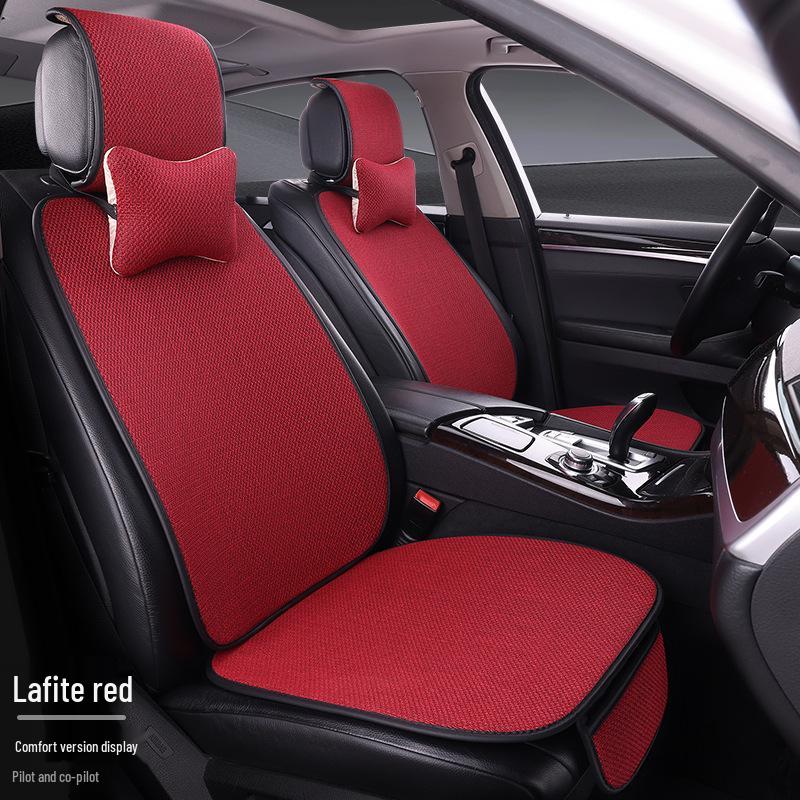 Comprehensive All-Season Linen Seat Cushion Set for Five-Seater Cars