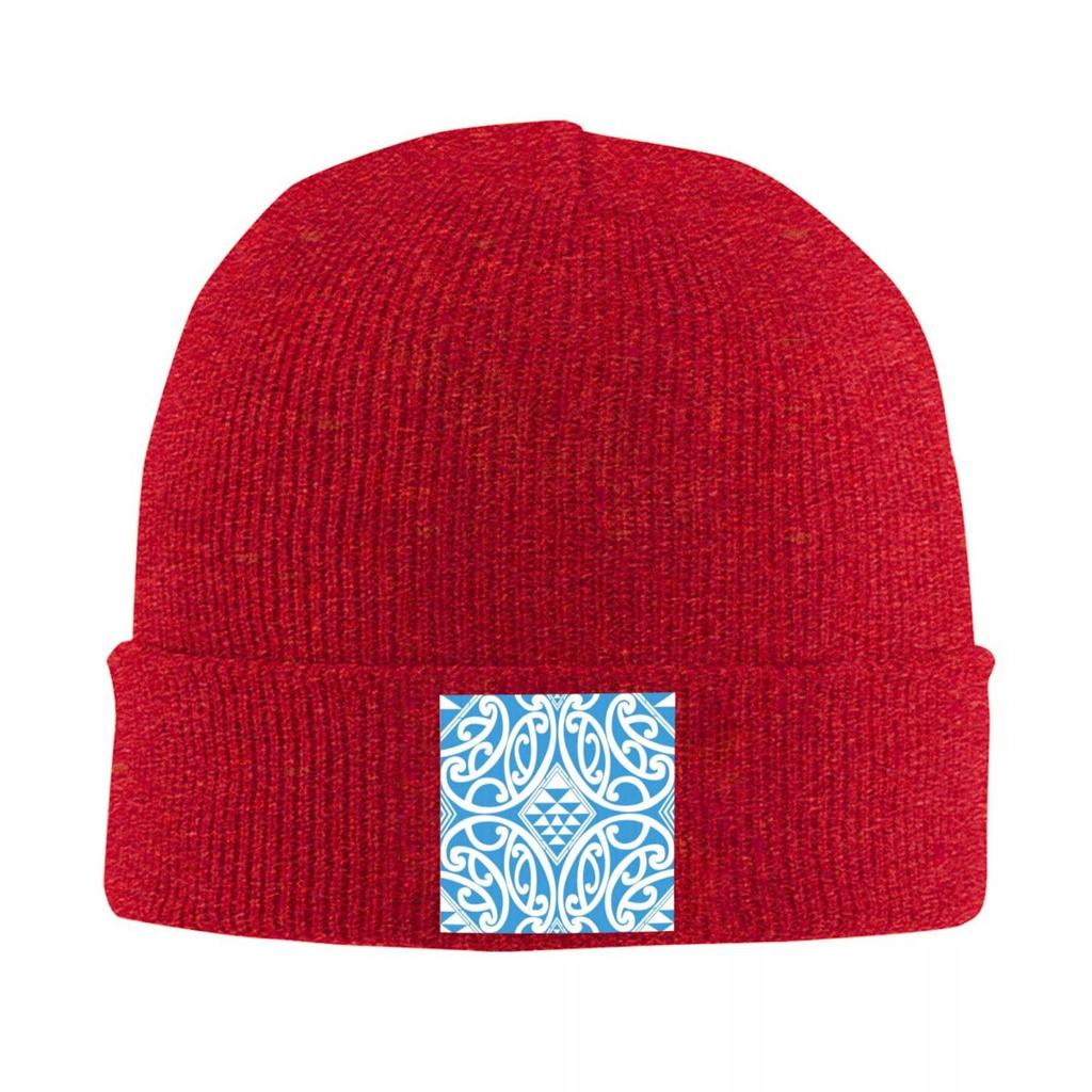 Arai  Light Blue Maori Pattern Warm Knitted Cap Winter Knit Bonnet Hat Skullies Beanies Hip Hop Caps for Unisex
