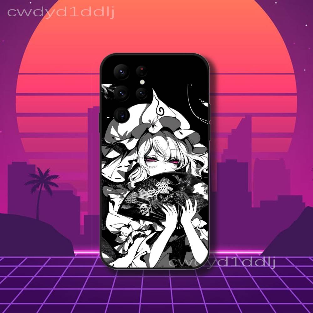 Saigyouji Y-Yuyuko Anime Phone Case For Samsung S10,S21,FE,S21 ,S26,S25,S24,S23,Ultra,S9,S22,Plus Black Shell Cover