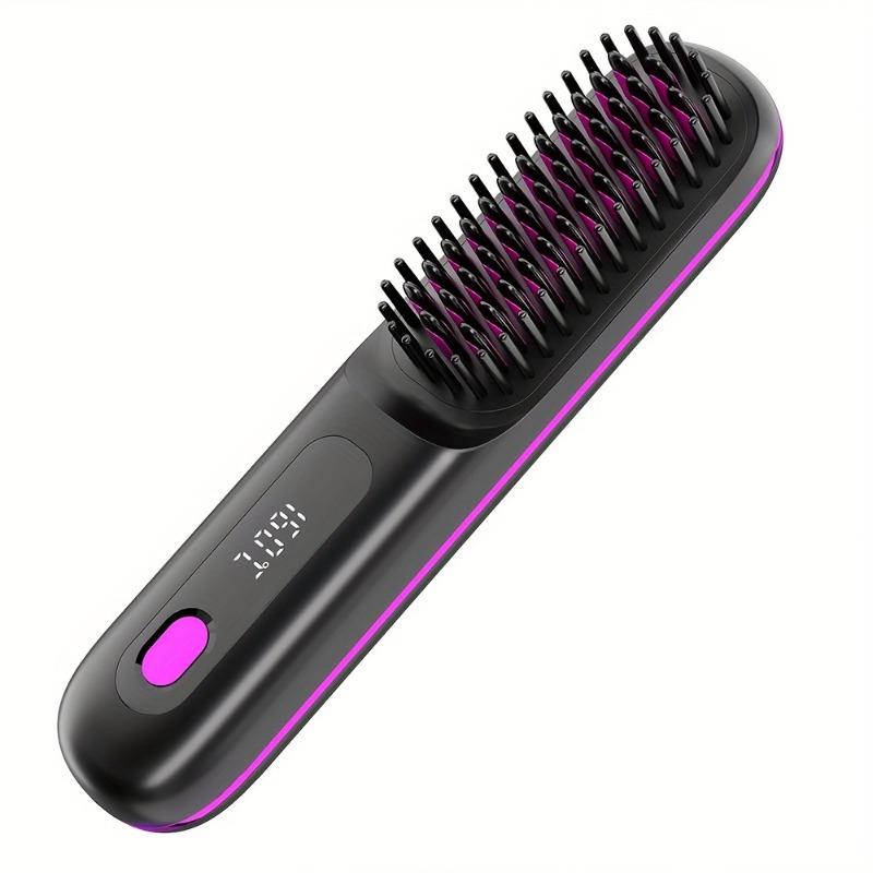 1 Wireless Hair Straightener Comb Heats Up Quickly Portable and Lightweight with Type-C Charging Port Anti-burn Design Charge Via USB