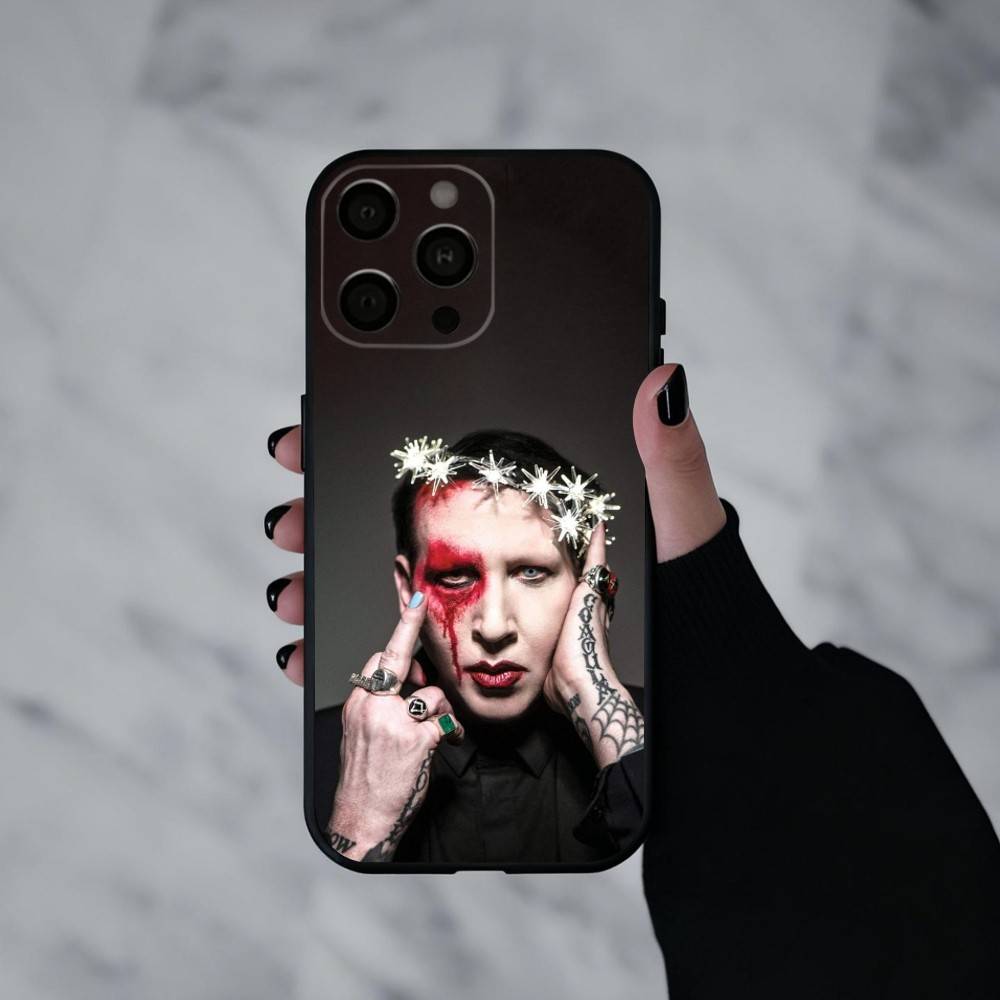 Singer M-Marilyn Manson   Phone Case For iPhone 17pro,16,15,14,13,12,11 Plus,Pro Max,XS,Soft Silicone Black Cover
