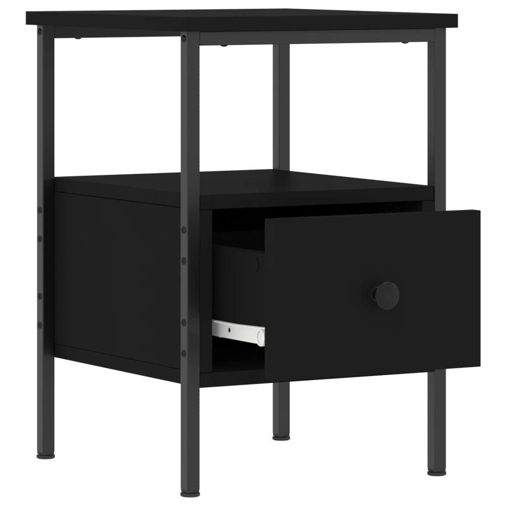 Nightstand Black 34x36x50 Cm Particleboard