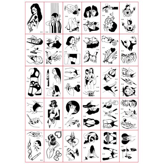 30 Pcs Tattoo Stickers Self-adhesive Great Stickiness Rich Patterns Waterproof Disposable Unisex Temporary Tattoo Arm Legs Shoulder Back Body
