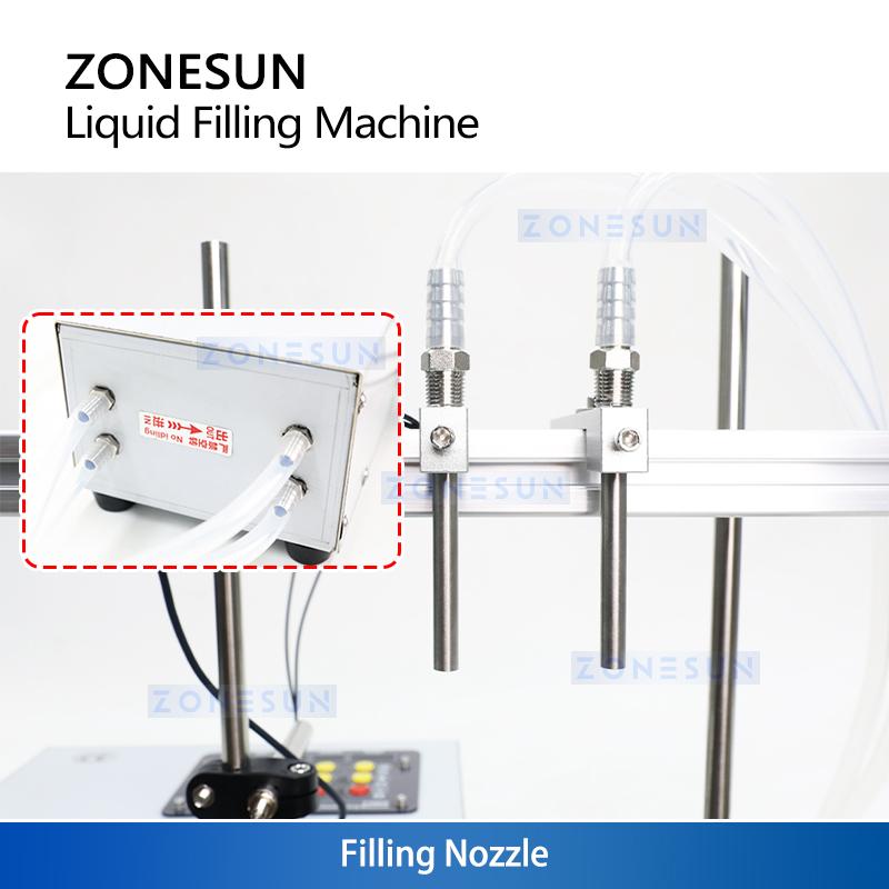 ZONESUN ZS-DPYT200 Automatic Liquid Filling Machines Double Nozzles Beverage Water Perfume Bottle Essential Oils Vial Filler