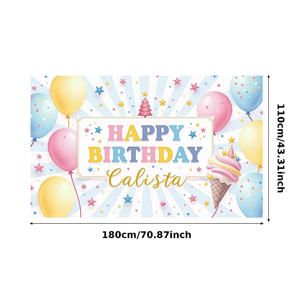 Happy Birthday Backdrop Banner Kids Colorful Balloon Birthday Party Background Decoration Event Photo Booth Props Supplies