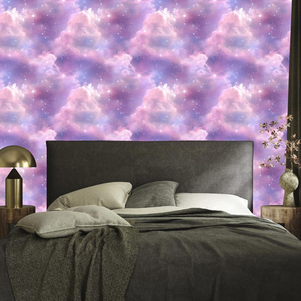 Watercolor Galaxy Wallpaper In Purple, Lavender and Powder Pink 50x1000