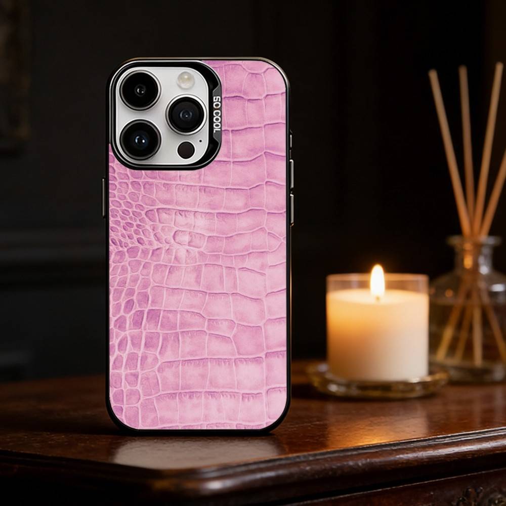 Crocodile Skin Phone Case Color Silver Shell For IPhone 17 16 15 14 13 12 11 Pro Max Plus