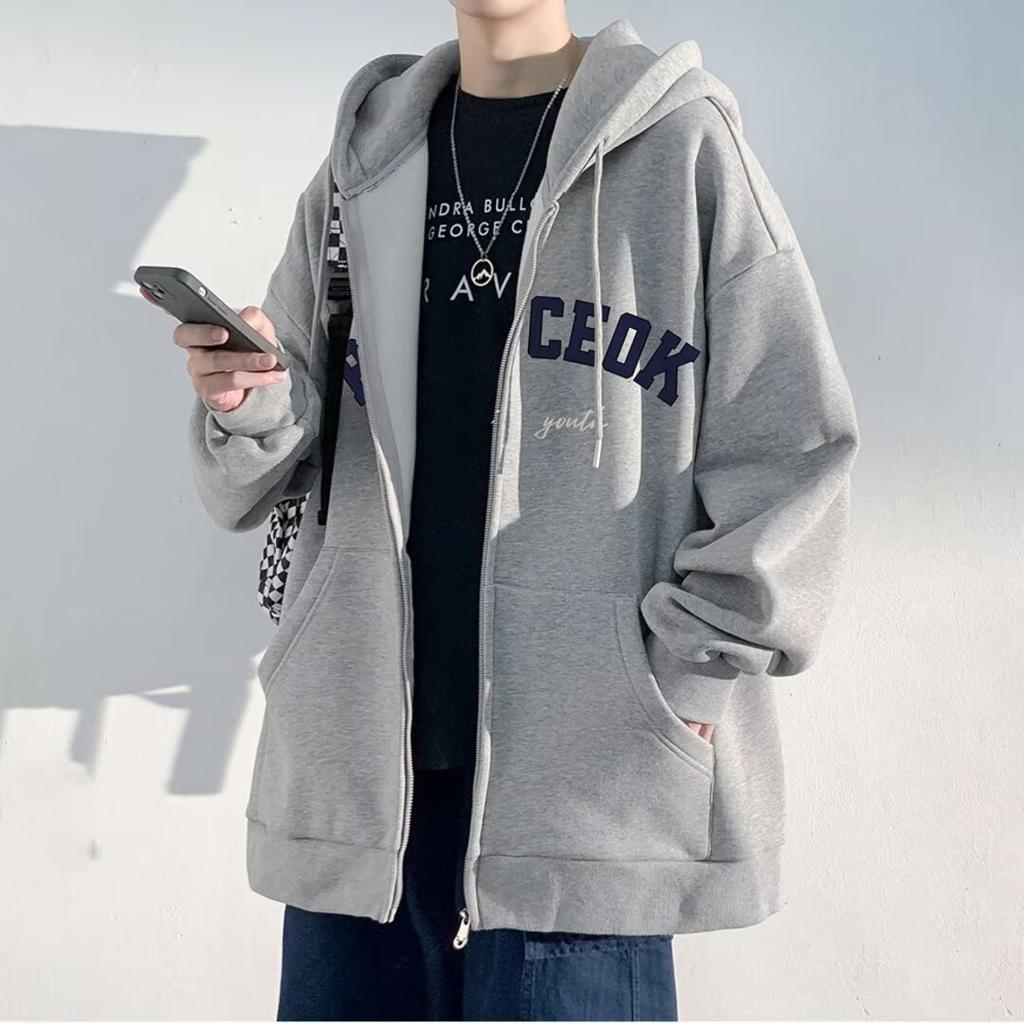 American trendy brand men's jacket spring and autumn 2025 new sports hooded cardigan sweater boys clothes jacket