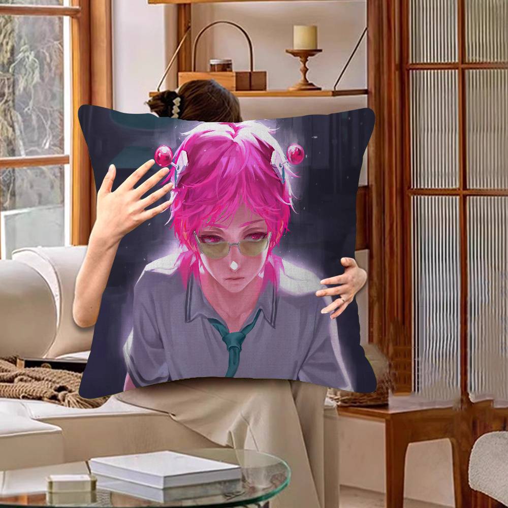 Saiki K Japanese Anime 45*45cm Cushion Cover Pillow Cover Decor Pillowcase Home Pillowcase For Couch Pillow