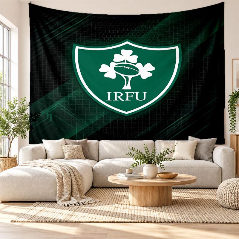 Ireland Rugby Wall Tapestry, Soft Fabric Wall Hanging, Decorative Backdrop For Bedroom Home Wall Art