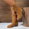 Damenstiefel 2026 Neue Cowboy Retro Leder Knöchelhohe Stiefel Bequem Bestickt 2026 Herbst Sexy Hohe Kurze Stiefel Botas Mujer