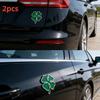 2pcs Car Decal Set, Emblem Modification, Metal Side Badge, Exterior Accessories, Waterproof and Sunproof Four-Leaf Clover Tail Badge,