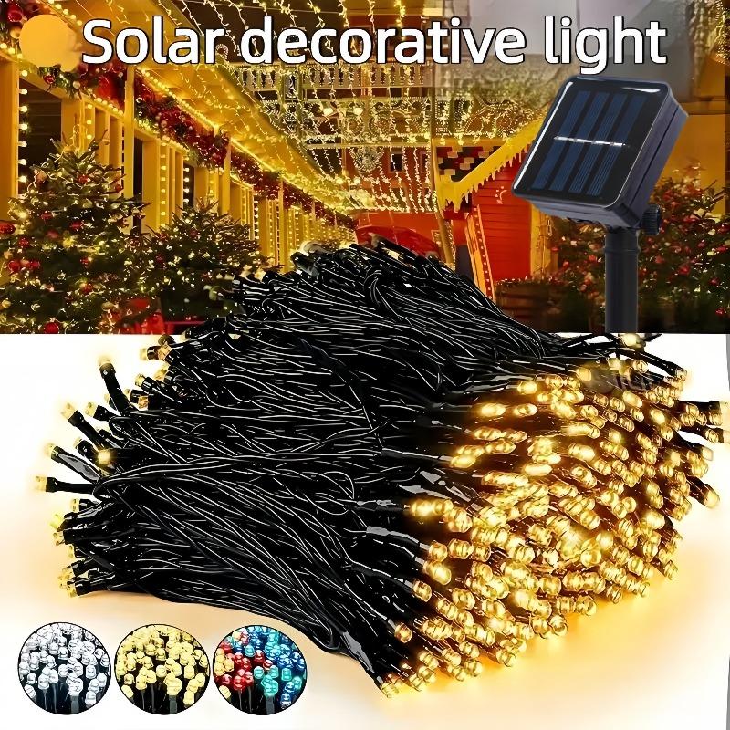 Led Solar String Lights Outdoor Solar Christmas Lights 8 Modes Twinkle Fairy Lights for Xmas Tree Garden Wedding Decoration