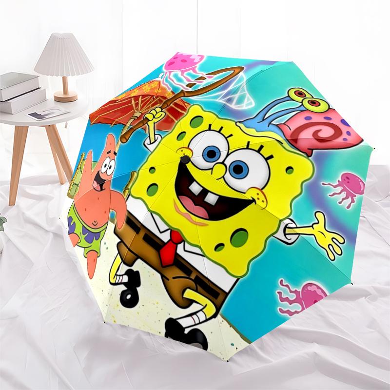 

1pc SpongeBob SquarePants and Patrick Star Automatic Opening and Closing Umbrella, Portable Small Umbrella for Men and Women P090