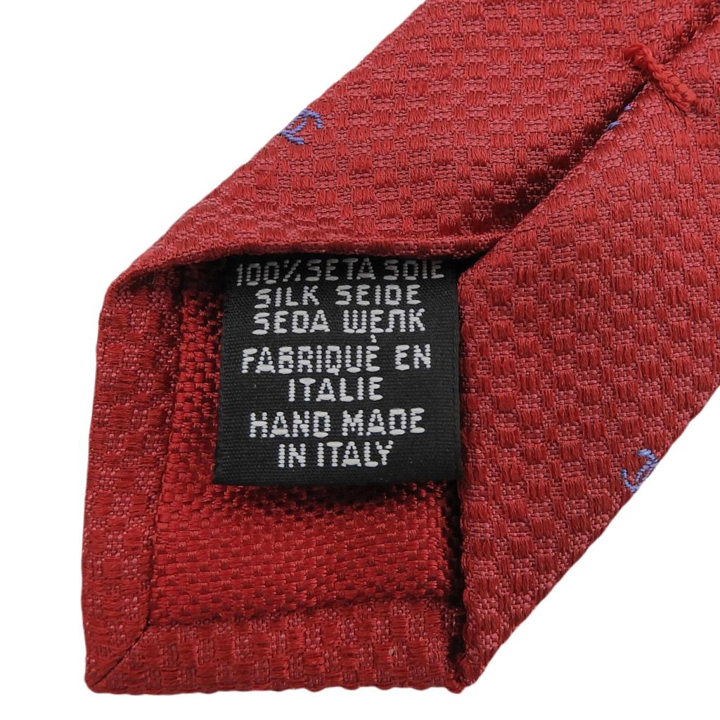Excellent CHANEL Tie COCO Mark All-over Print Jacquard Red Silk Mens Used