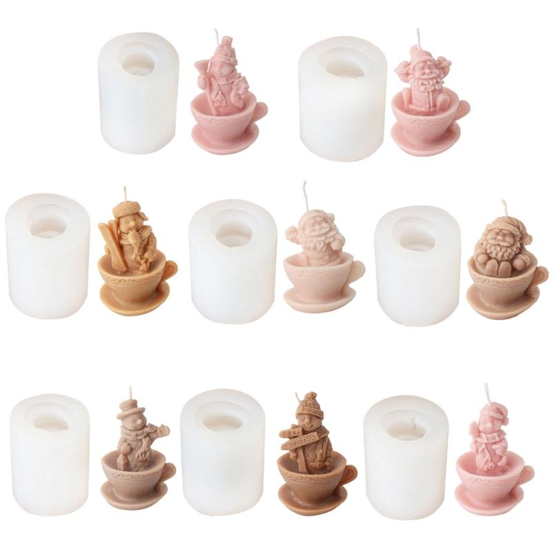 Christmas Silicone Candle Mold Crafting and Festival Decors Moulds Silicone Texture Present for Hand-Making Enthusiasts