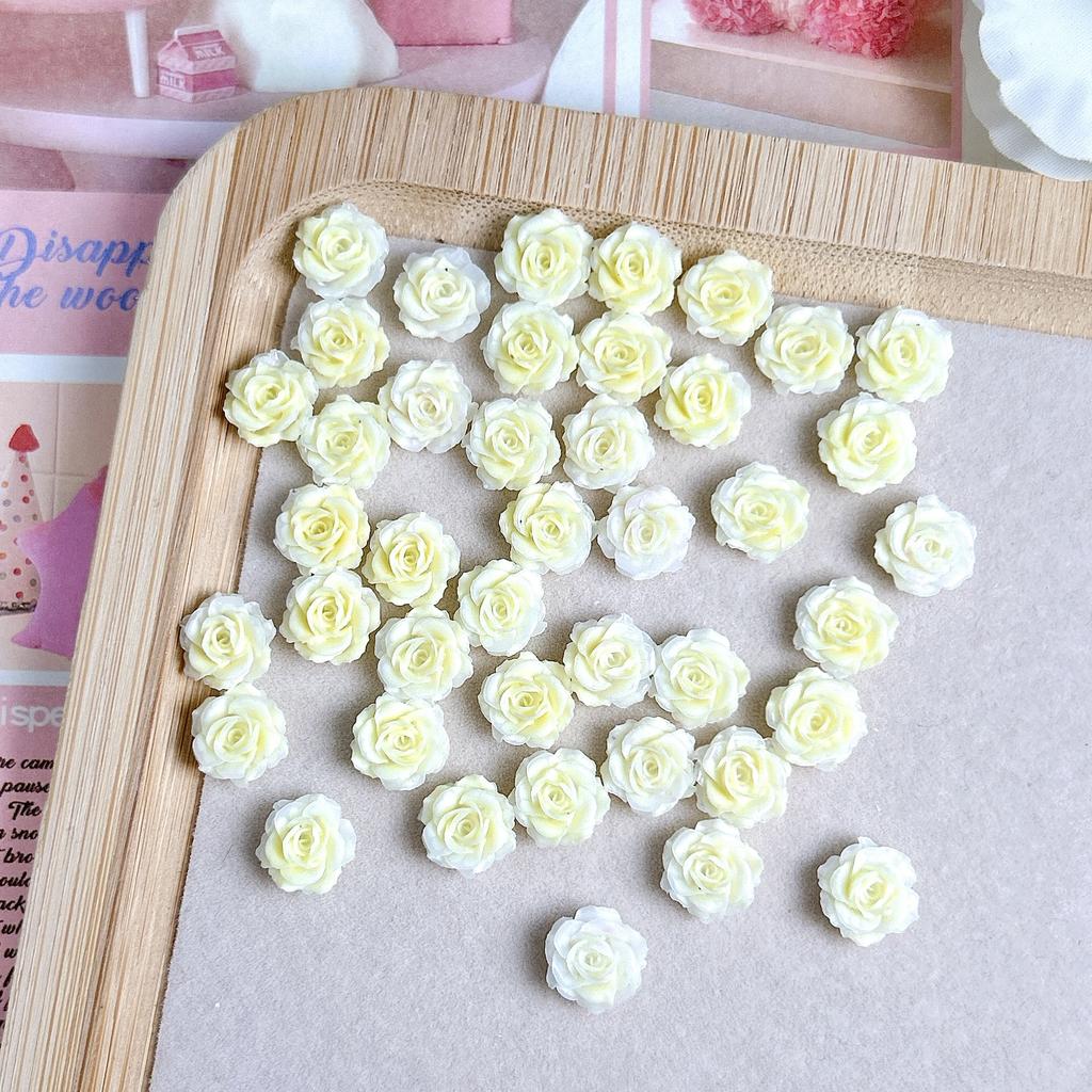 Handmade Soft Flower Carved Rose Camellia Luminous Nail Art Decorations Three-Dimensional Sweet DIY Accessories