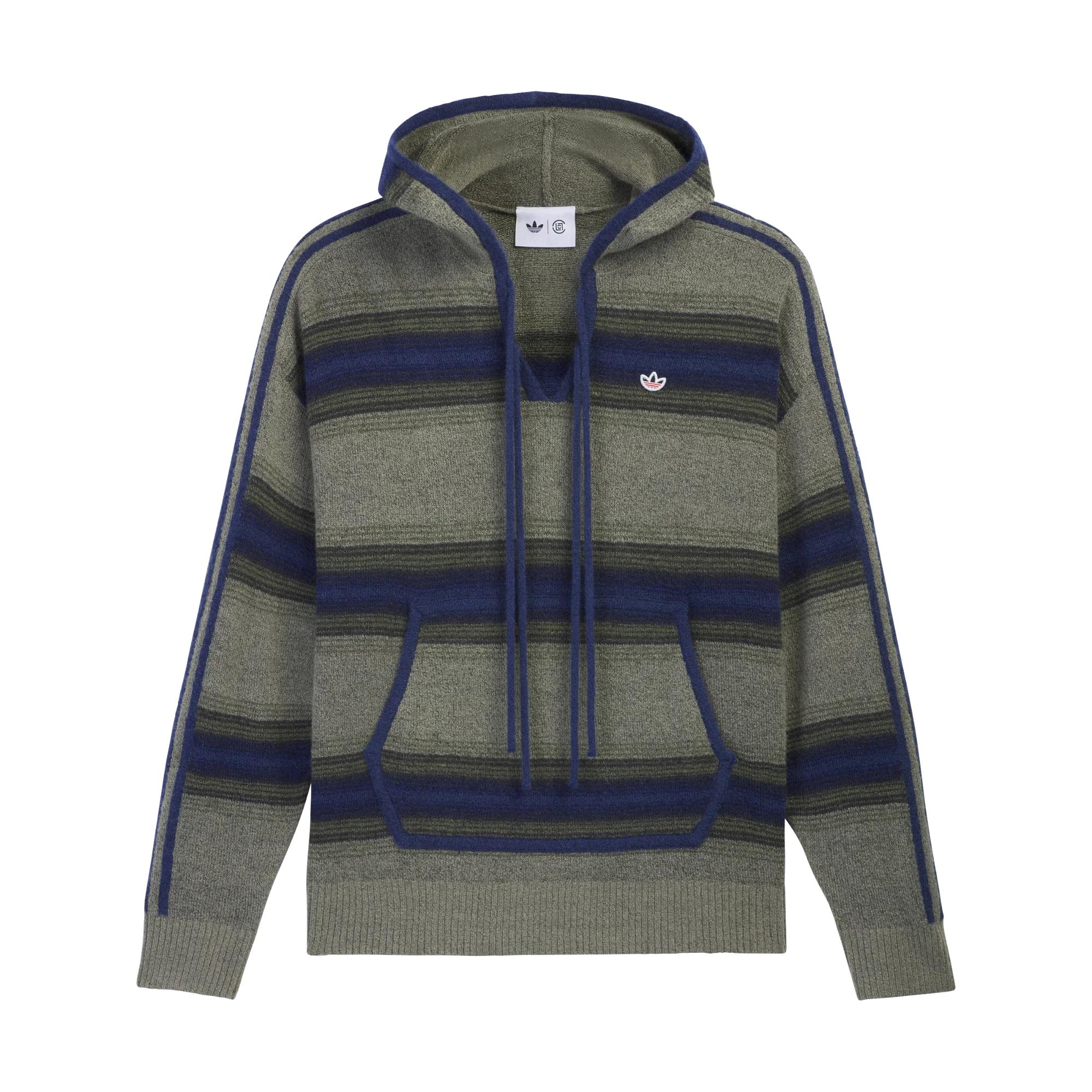 Adidas Originals × CLOT Baja Jacket By Edison Chen Striped Sports Pullover Hoodie Long Sleeve Knit Unisex jackets KE7064 S