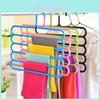 New Multi-functional Five-layer Pants Rack Clothes Hanger Candy-colored Plastic Hanger For Storage And Organization