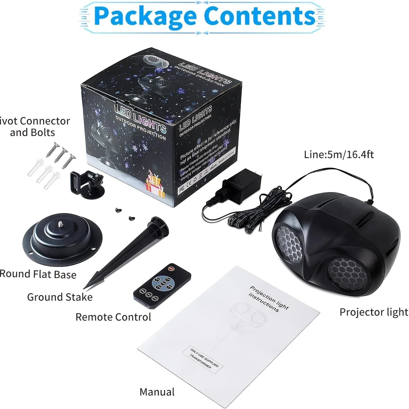 

Christmas LED Snowfall Projector Light Snowflake Laser Landscape Light Adjustable Rotation Spotlight Lightning Garden Party Lamp чорний