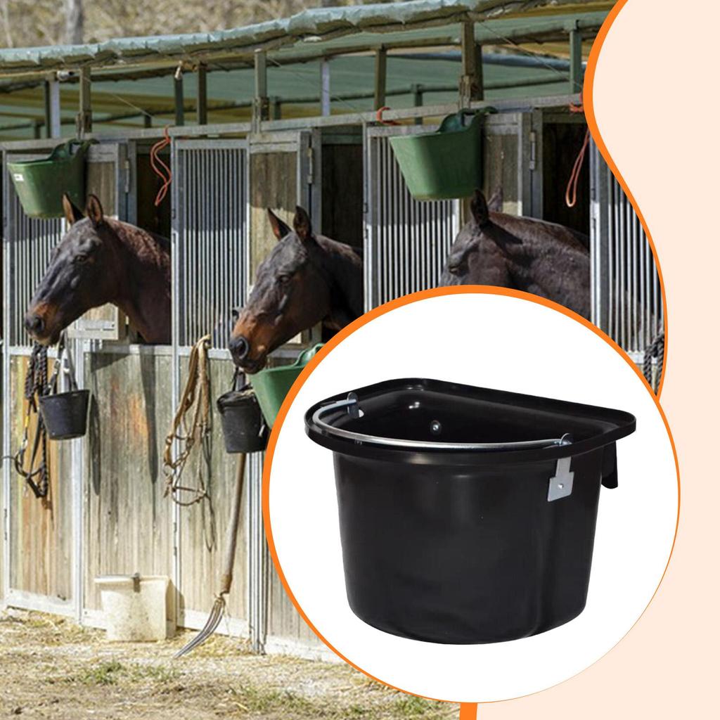 Horse feed Bucket Horse Feeder Hanging,Wear Resistant Water Feeder feed Trough Livestock Feeding Container for Ranch Outside