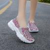 Summer Moccasin Pink Beach Walking Shoes Women Multicolor Casual Weave Slip on Braided Elevator Sneakers Plus Size