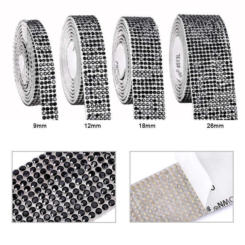 Color Rhinestone Diamond Strip Diy Accessories Row Diamond Tape Diamond Strip Diamond Sticker Self-Adhesive Jewelry Adhesive Clothing Accessories
