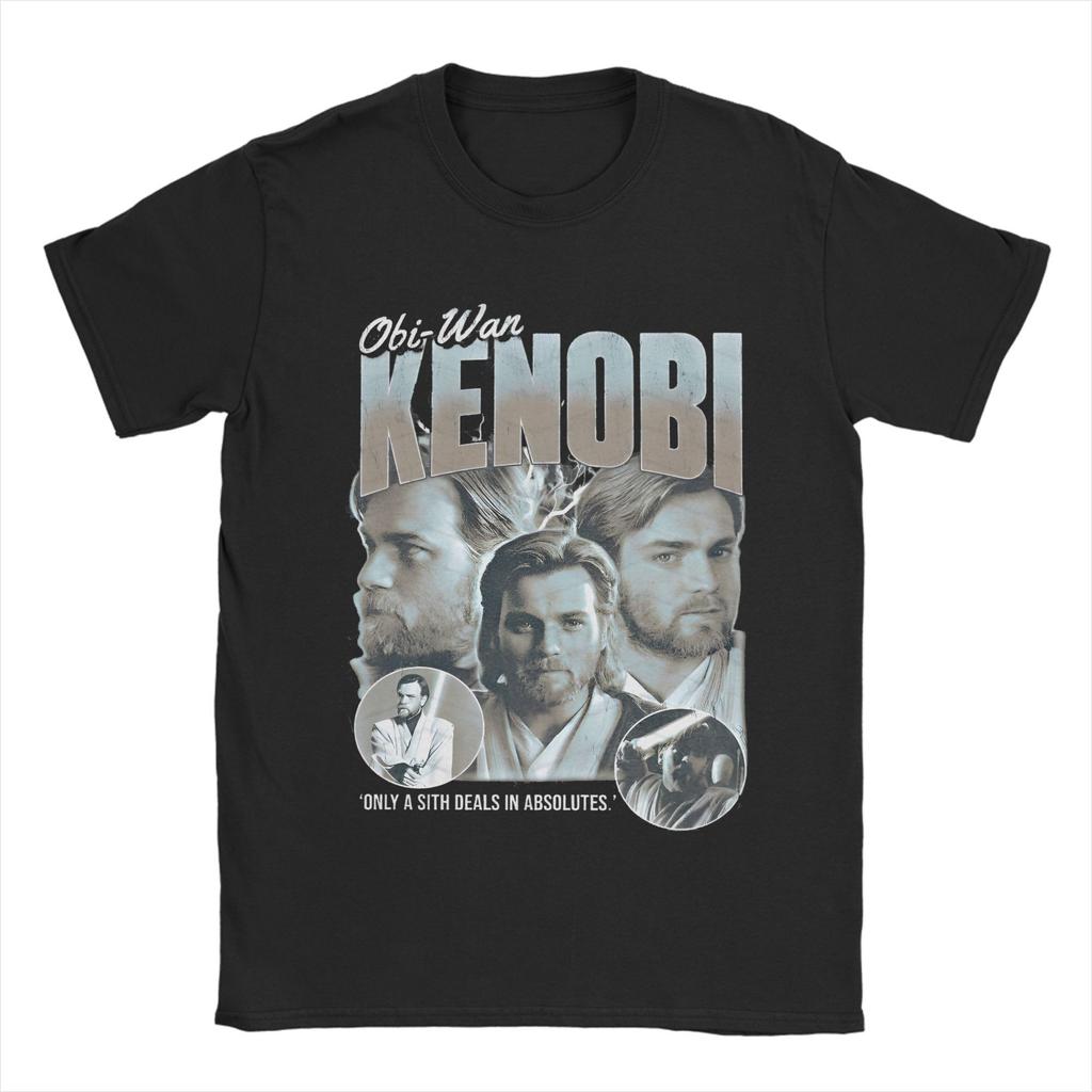 Obi-Wan Kenobi Koszulka Kosmiczna Męska Jezus Retro Kolaż Streetwear 100% Bawełna T-shirty Lato O-neck T-shirt Duże Rozmiary Top